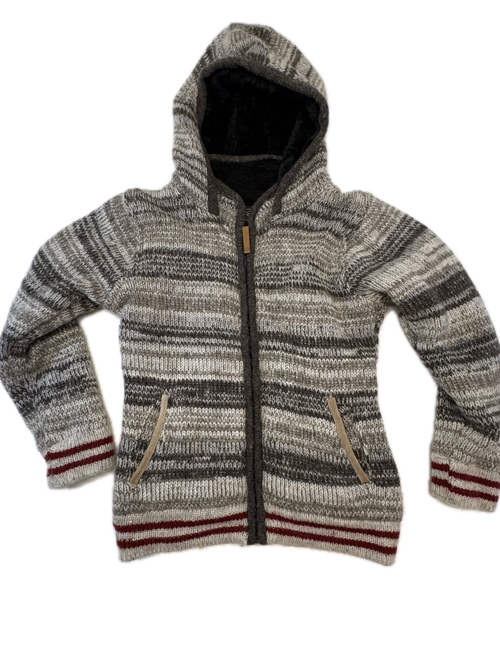 Kyber Outerwear Wool Fleece Lined Hooded Sweater Jacket S Nepal